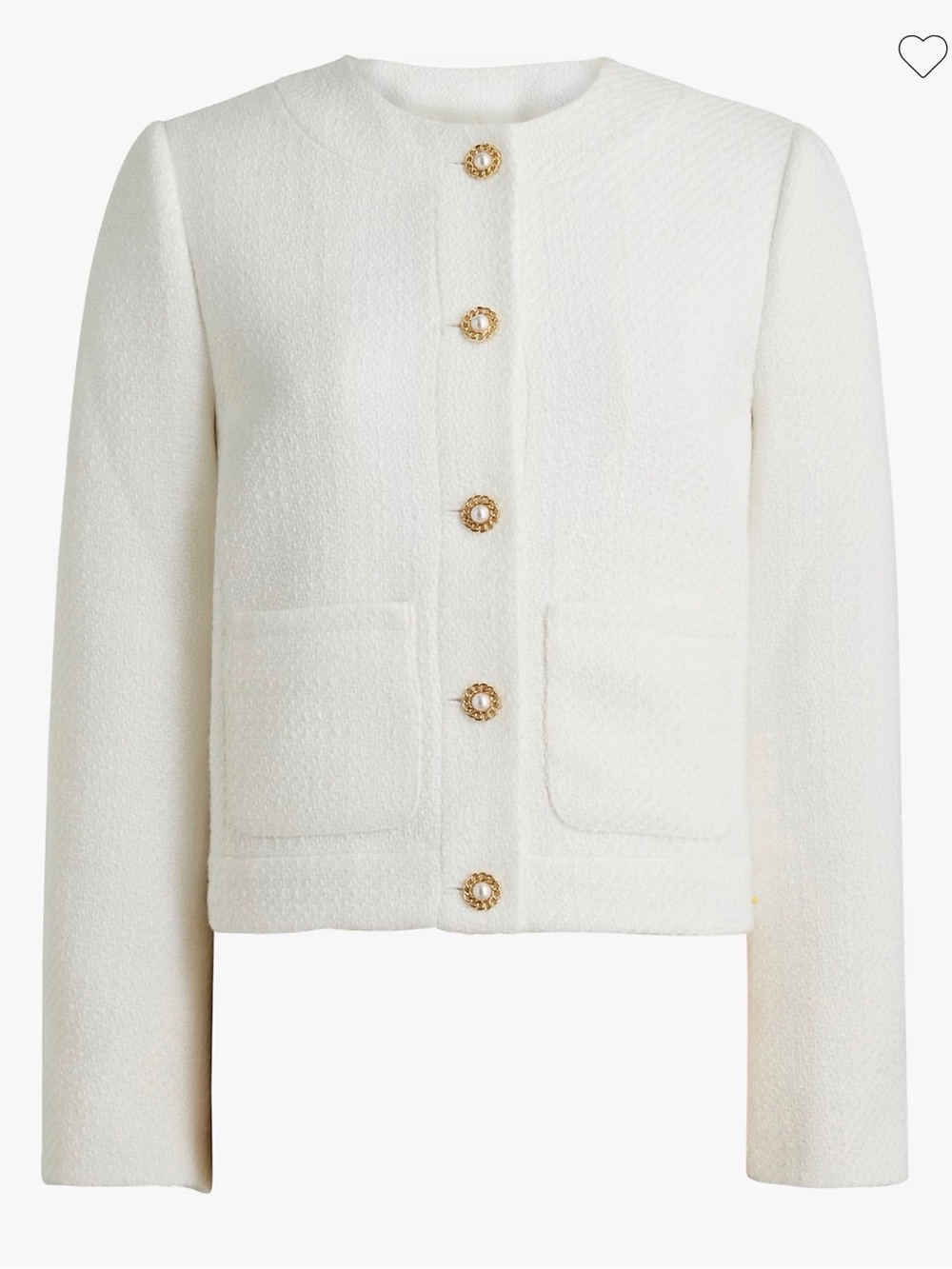 J. Crew Tweed Lady Jacket Ivory Bouclé with Pearl Gold Buttons 14